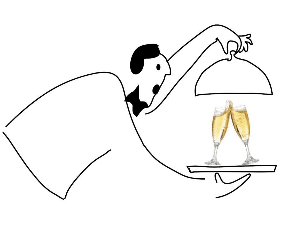 La forma correcta de servir el champagne